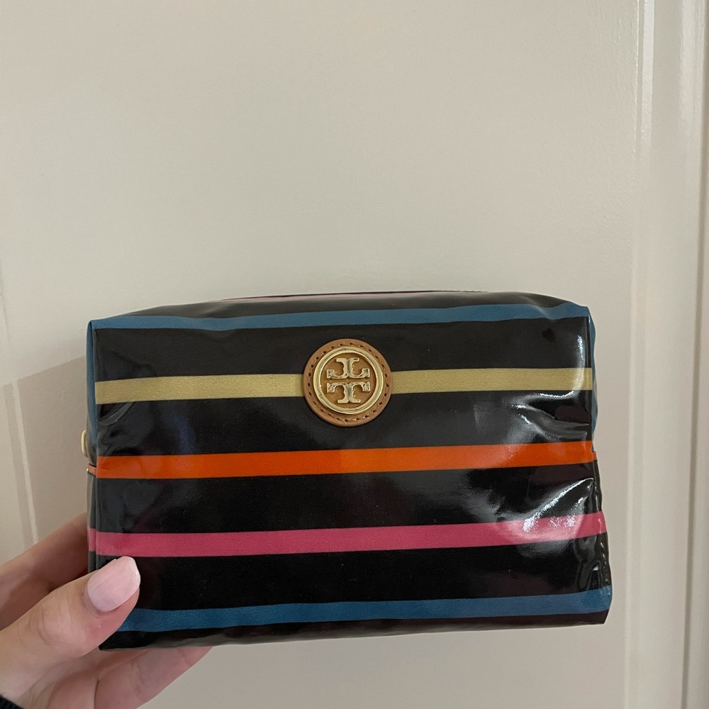 Tory Burch Striped Brigette Cosmetic Case